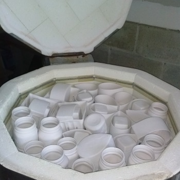 A very full bisque kiln